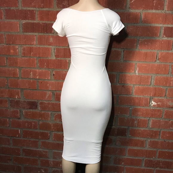 🌺Snow a Bunny Ribbed Midi Dress - Picture 6 of 7